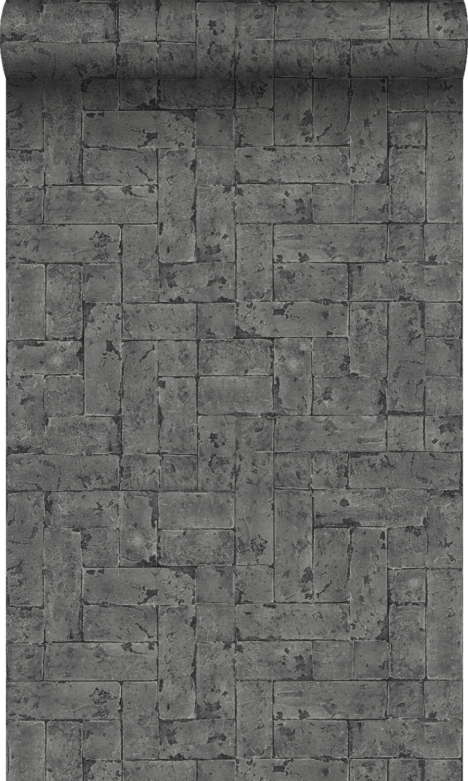 TAPETE Backstein-Optik 53 cm x 10.05 m - Schwarz, Papier (53/1000cm) - Origin Wallcoverings