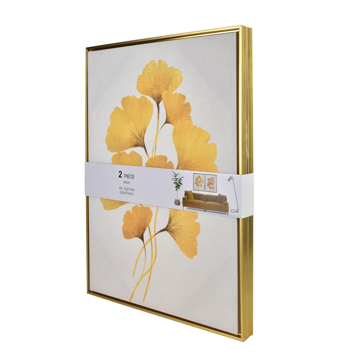 SET SLIKA, plastika, zlatna - zlatne boje, plastika (50/70cm) - Mondex