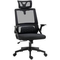 BÜROSTUHL in Schwarz 61x58x119 cm mit Kopfstütze, Lendenstütze und Wippfunktion - Schwarz, Textil (58/119/61cm) - IVMEU