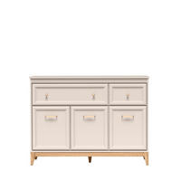 KOMMODE CUNEO 135,5/100/40,5cm mit 2 Schubladen 3 Türen Kaschmir - Kaschmir, Holzwerkstoff (135.5/100/40.5cm) - MASSENO