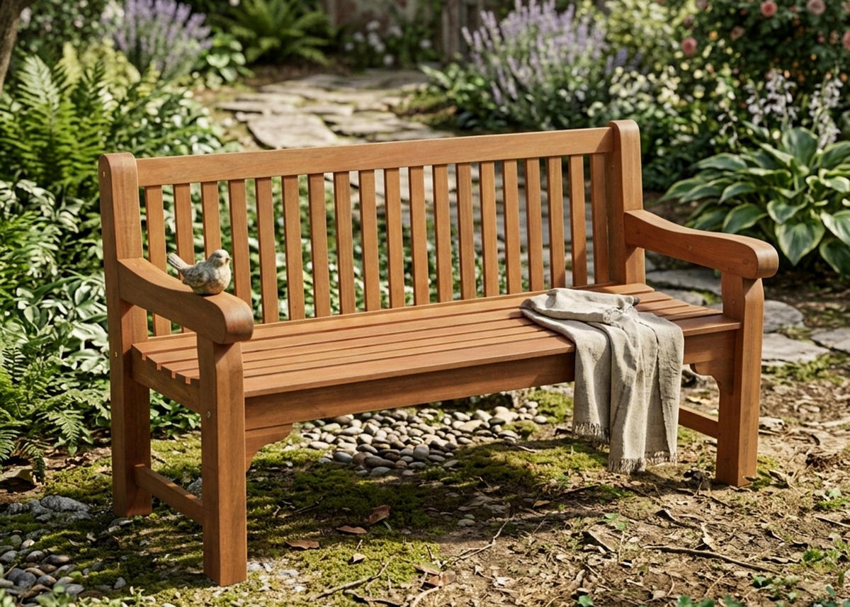 PARKBANK Edingburgh - Gartenbank 3-sitzer, aus Eukalyptusholz, geölt. Bank im Kolonial-Antik Stil - Braun, Holz (162/90/69cm) - TPFGarden