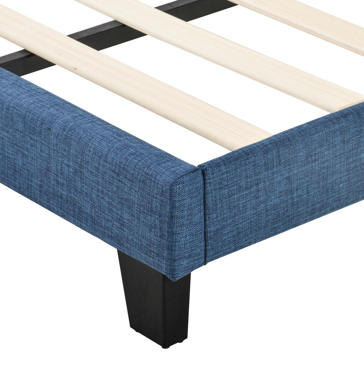 OBLAZINJENA postelja 140/200 cm s tapeciranim vzglavjem, letvenim dnom in stabilnim okvirjem, Modra - modra, tekstil (140/200cm) - Redom