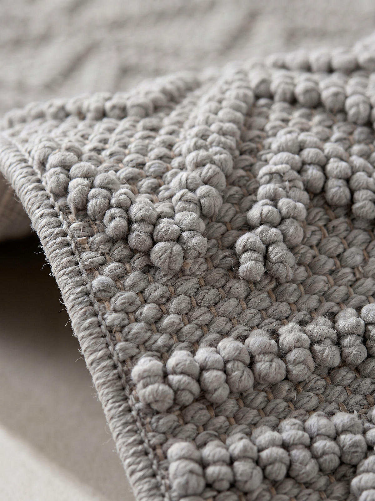 TEPPICH Flachgewebe LANGAU in Silber, mit Ethno-Streifen, 240 x 340 cm - Silberfarben, Textil (240/340cm) - KADIMA DESIGN
