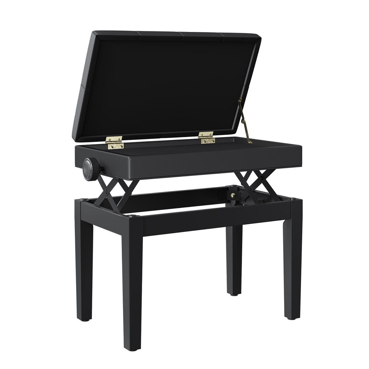 HOCKER DE-16364 höhenverstellbar mit verstecktem Fach Schwarz - Schwarz, Holzwerkstoff (33/58/545cm) - ComfortXL