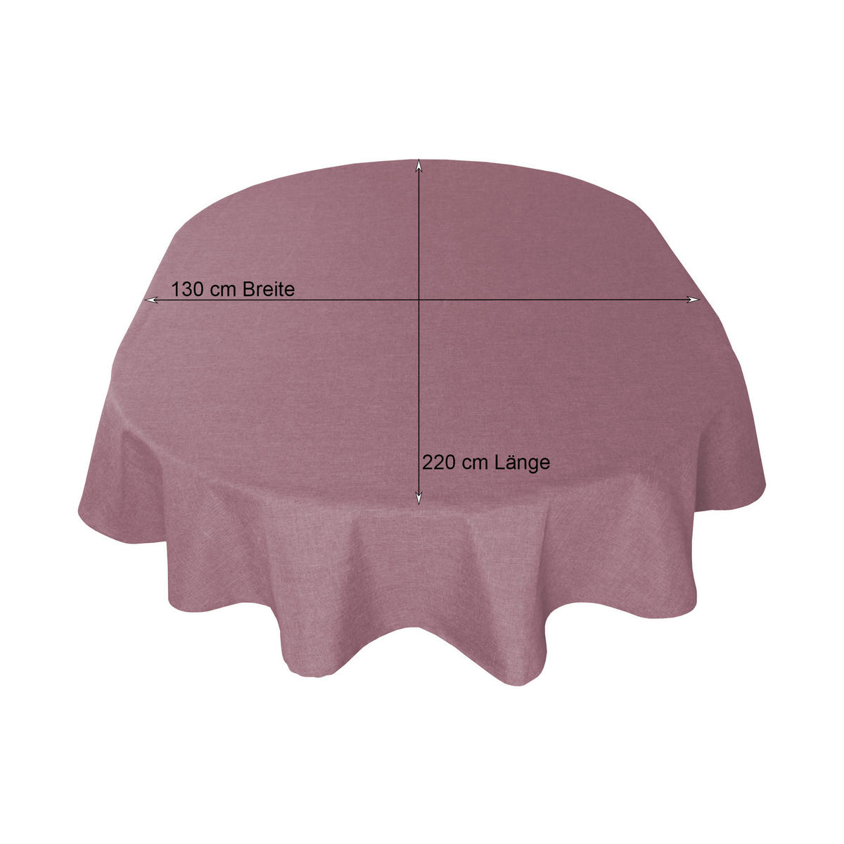 TISCHDECKE Leinenoptik 130/220 cm oval Altrosa - Altrosa, Textil (130/220cm) - TiborTex