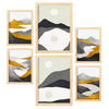 POSTER Set Mit 6 Bergrahmen In Kulissen Abstracts Ästhetische Dekorative Gemälde Für Ihr Wohnzimmer Zuhause A3 & A4 Rahmen Aus Hellem Holz - Beige, Papier (29/3cm) - Nacnic