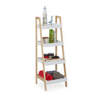 BADREGAL - Weiß, Holz/Holzwerkstoff (34.5/98.5/36cm) - Relaxdays