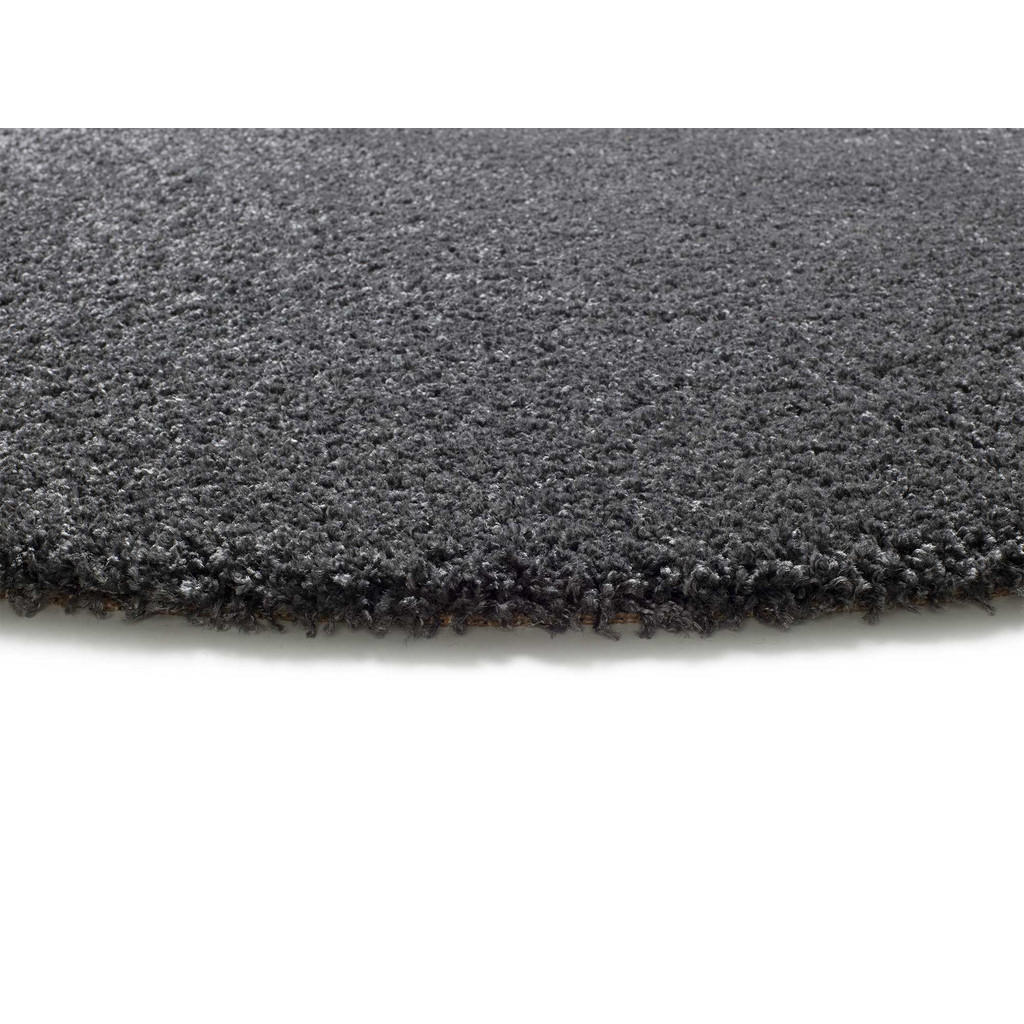Thumbnail - Atticgo Hochflorteppich, Anthrazit, Textil, Uni, Rund, 130x130 cm, Oeko-Tex® Standard 100, für Fußbodenheizung geeignet,...
