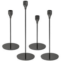 KERZENHALTER 4er-Set, schwarz - Schwarz, Metall (10/32/10cm) - bremermann