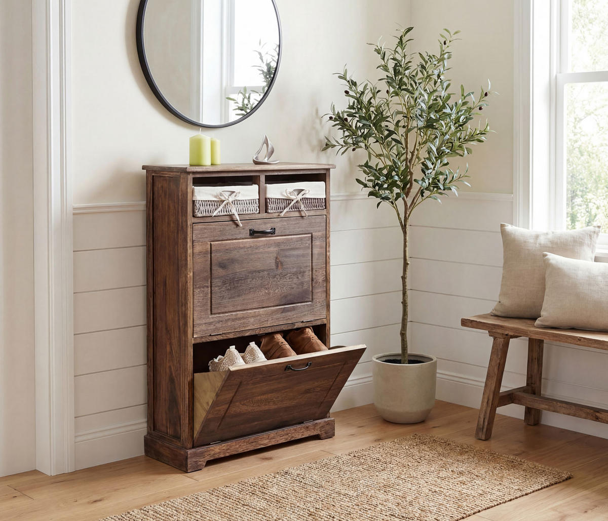 SCHUHKIPPER Braun - Braun, Holz (60/100/24cm) - MCW