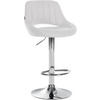BARHOCKER Lederlook weiß - Chromfarben/Weiß, Textil/Metall (47/85/48cm) - CLP