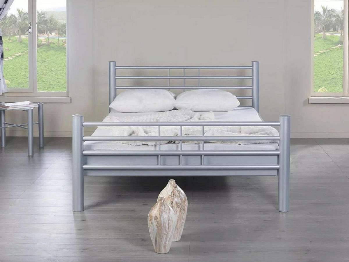 METALLBETT Lea / 180 x 200 cm / schwarz - Schwarz, Metall (180/200cm) - BED BOX