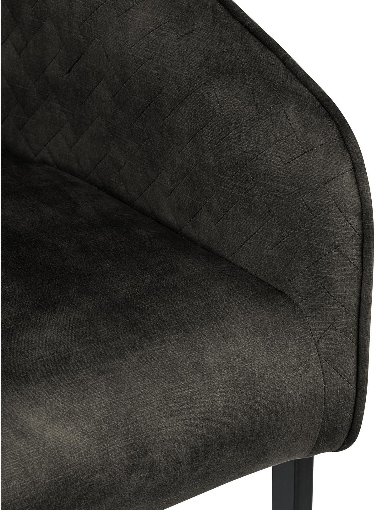 ESSZIMMERSTUHL Samt Dunkelbraun - Dunkelbraun/Schwarz, Textil/Metall (60/87/59cm) - CLP