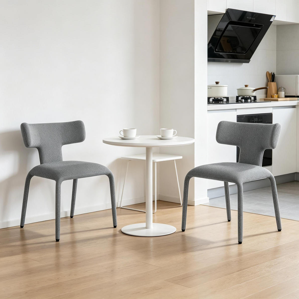 STUHL-SET DE-36171 2 Stück mit Leinenbezug Grau - Grau, Metall (53/78/53cm) - ComfortXL
