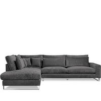 ECKSOFA LINKS BRENTIS Chenille-Stoff, Grau - Grau, Textil (314/224cm) - KONSIMO®