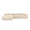 ECKSOFA LINKS Texturierter Samt Creme 280cm - Creme, Textil (95/280cm) - Sia Home