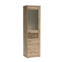 VITRINE BALESTRAND N4 Schublade Eiche - Eichefarben/Silberfarben, Glas/Holzwerkstoff (57/201/41cm) - Komodee