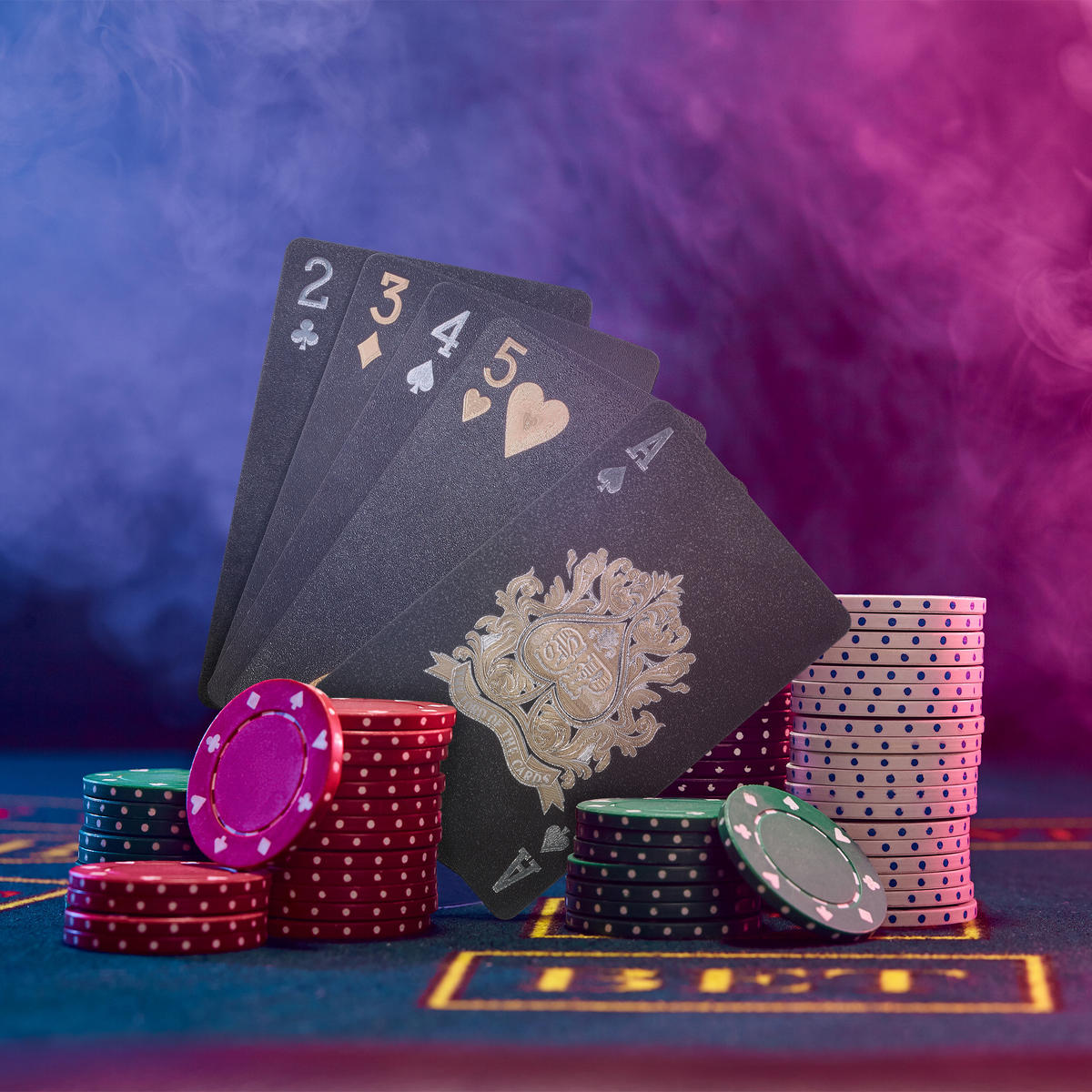 POKERKARTEN - Multicolor, Kunststoff/Metall (6/2cm) - Relaxdays