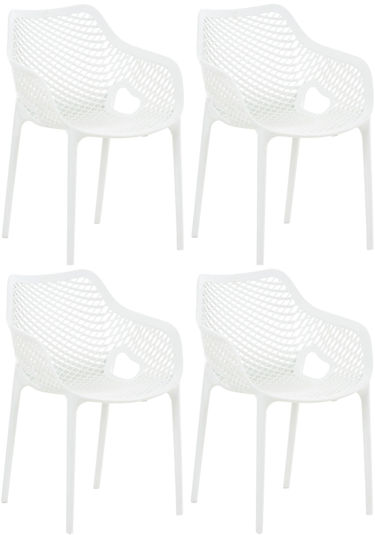 STAPELSTUHL 4er Set Kunststoff weiß - Weiß, Kunststoff (57/81/60cm) - CLP