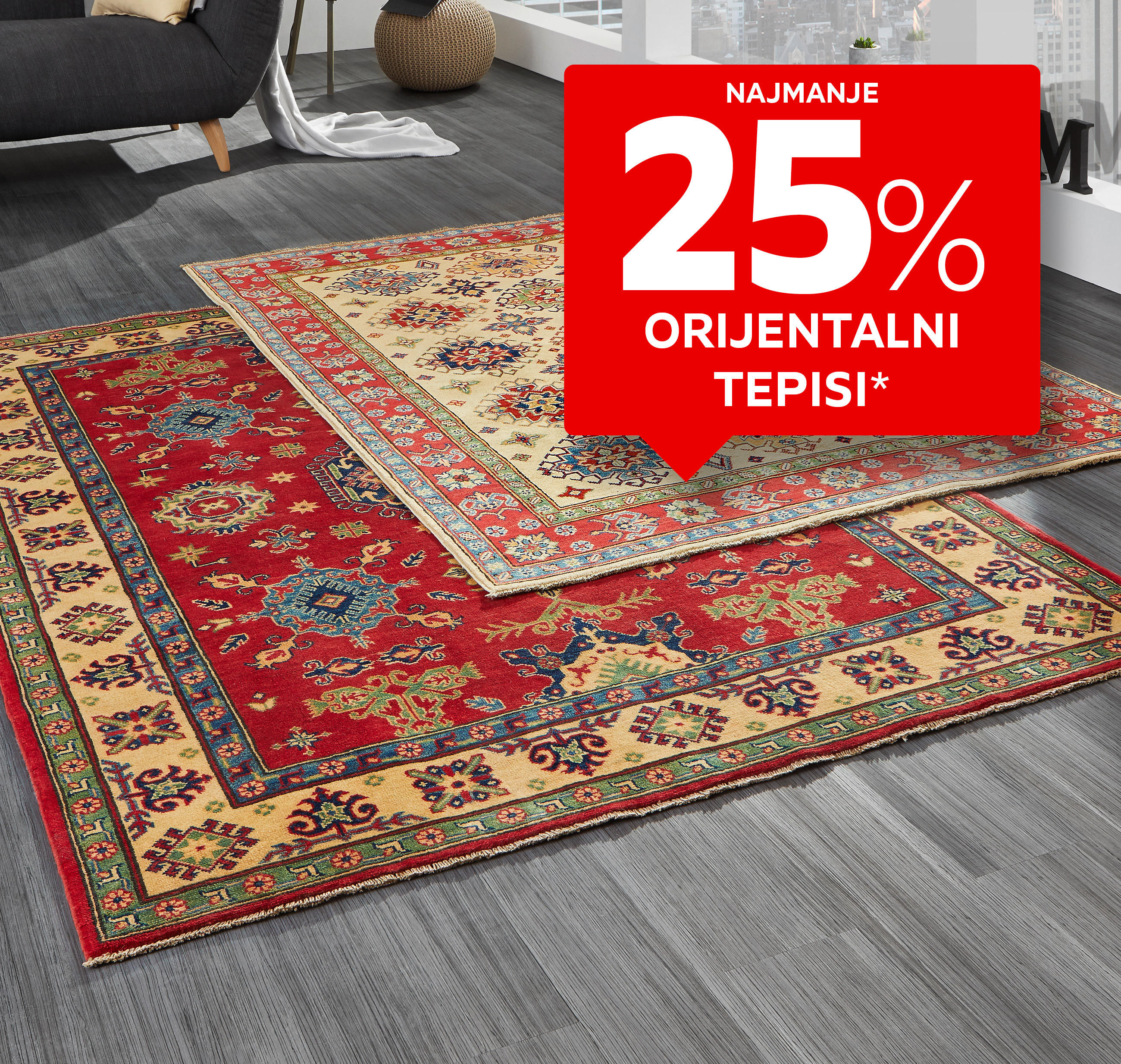 Najmanje 25% orijentalni tepisi*