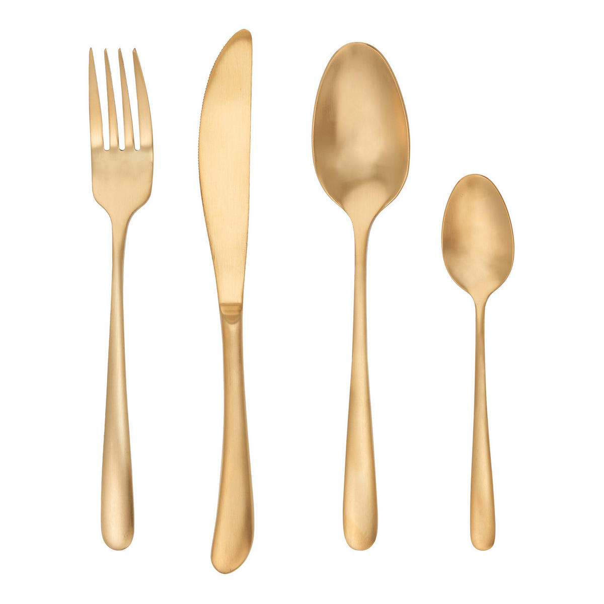 BESTECK-SET (4-tlg.) Kings - Goldfarben, Metall - Butlers