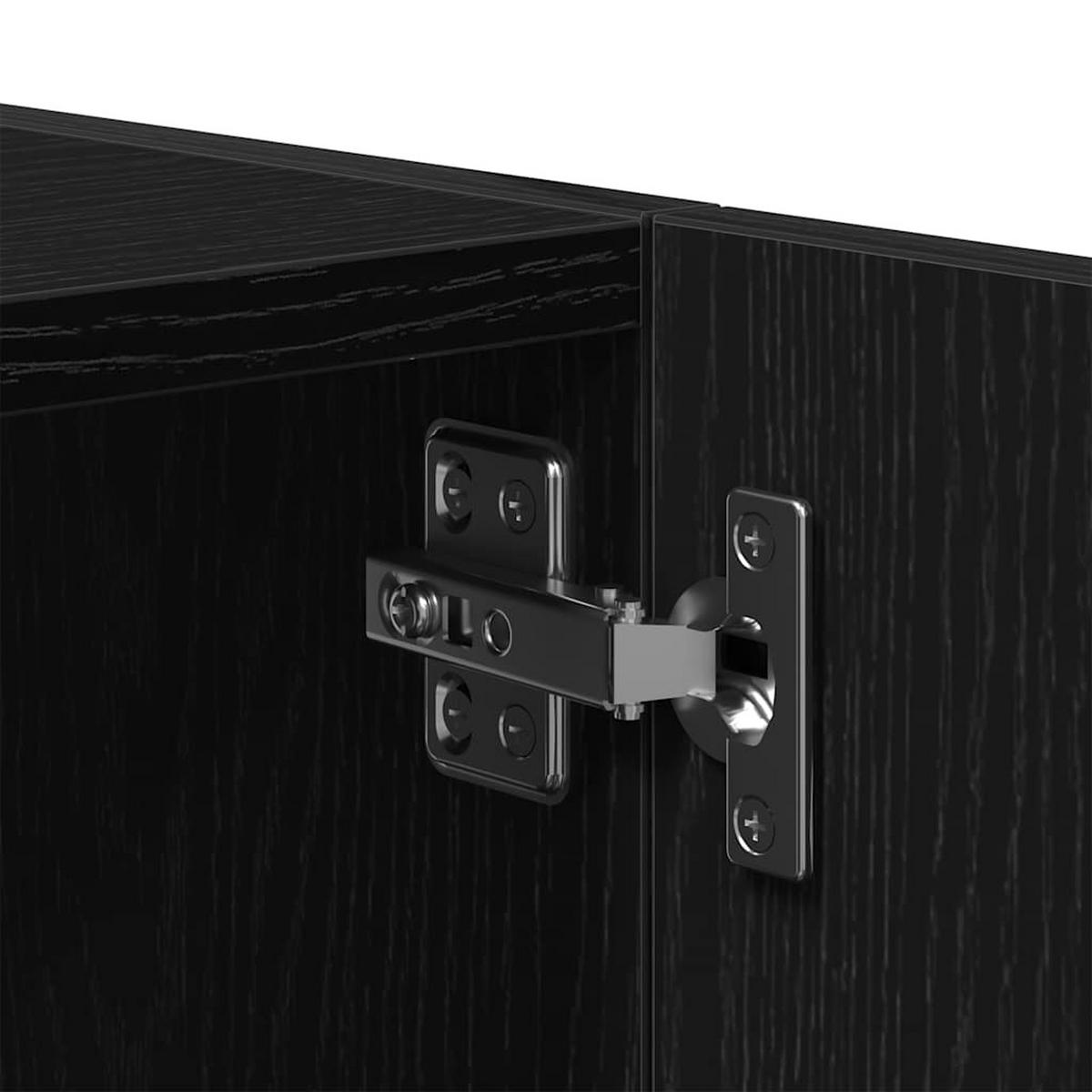 WANDSCHRANK Schwarz Eichen-Optik 80/39/40 Cm Holzwerkstoff - Schwarz, Holzwerkstoff (39/40/80cm) - vidaXL