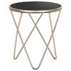 BEISTELLTISCH schwarz/gold 50 cm MERIDIAN Meridian - Goldfarben/Schwarz, Glas (50/50/55cm) - Beliani