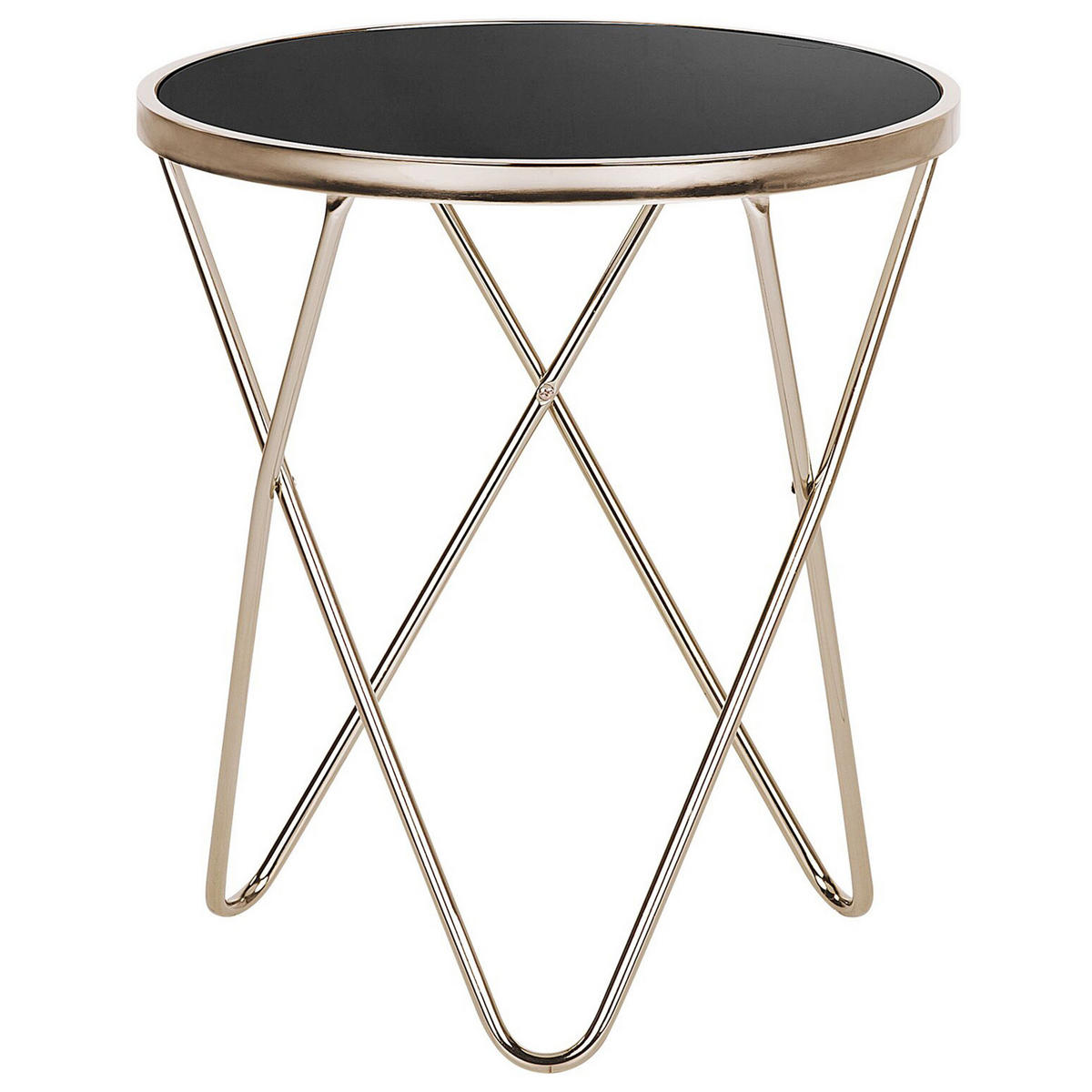 BEISTELLTISCH schwarz/gold 50 cm MERIDIAN Meridian - Goldfarben/Schwarz, Glas (50/50/55cm) - Beliani