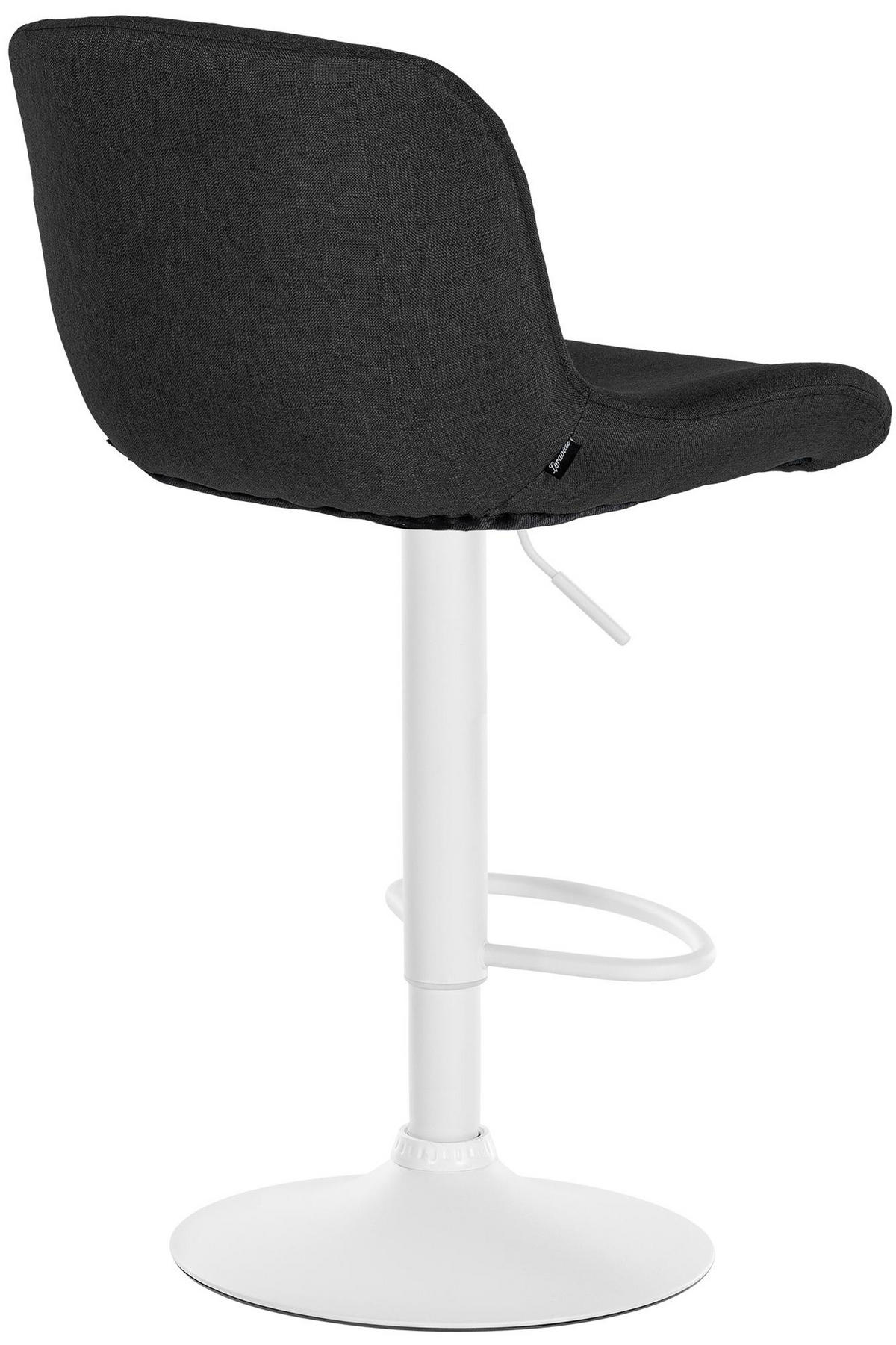 BARHOCKER 2er Set Salomon Weiß Stoff schwarz - Schwarz/Weiß, Textil/Metall (50/106/52cm) - TPFLiving