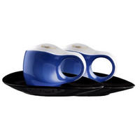 ESPRESSISSIMO Tassen mit Untertasse 4 tlg. blue - Blau/Multicolor, Keramik (0.04L) - Luigi Colani Porzellan