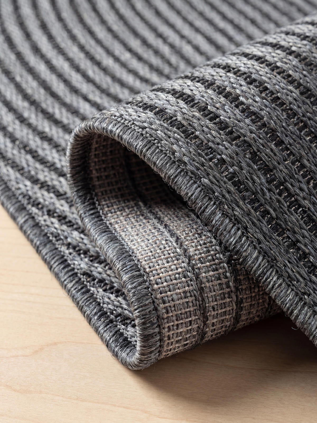 FLACHWEBTEPPICH Geometrisch BORNO Polypropylen Anthrazit 240 x 340 cm - Anthrazit, Textil (240/340cm) - KADIMA DESIGN