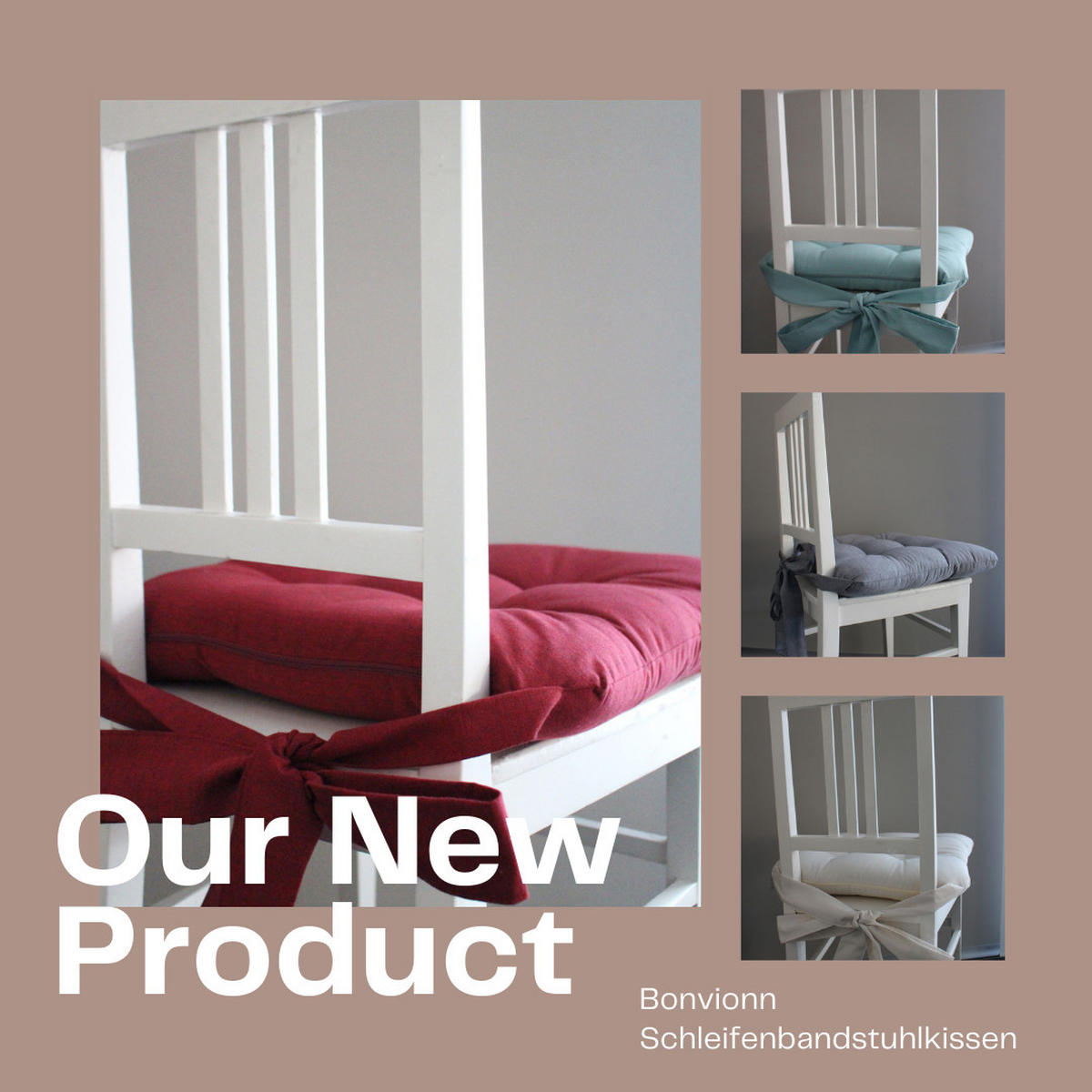 STUHLKISSEN Fino mit Schleifenband 2er Set grau - Grau, Textil (46/42/7cm) - Magma Heimtexx