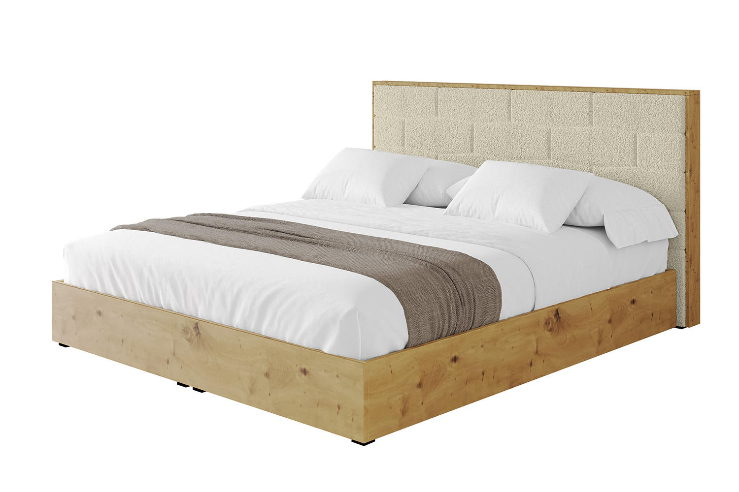 POLSTERBETT mit Bettkasten und Lattenrost, Bett mit Matratze H3/H4 - ENZO8 140x200 Beige - Taupe, Holzwerkstoff/Textil (140/200cm) - ALTDECOR