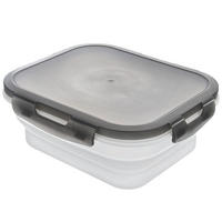 LUNCHBOX Faltbar Silikon 1 l Weiß/Grau - Weiß, Kunststoff (16/7/19cm) - Orion 