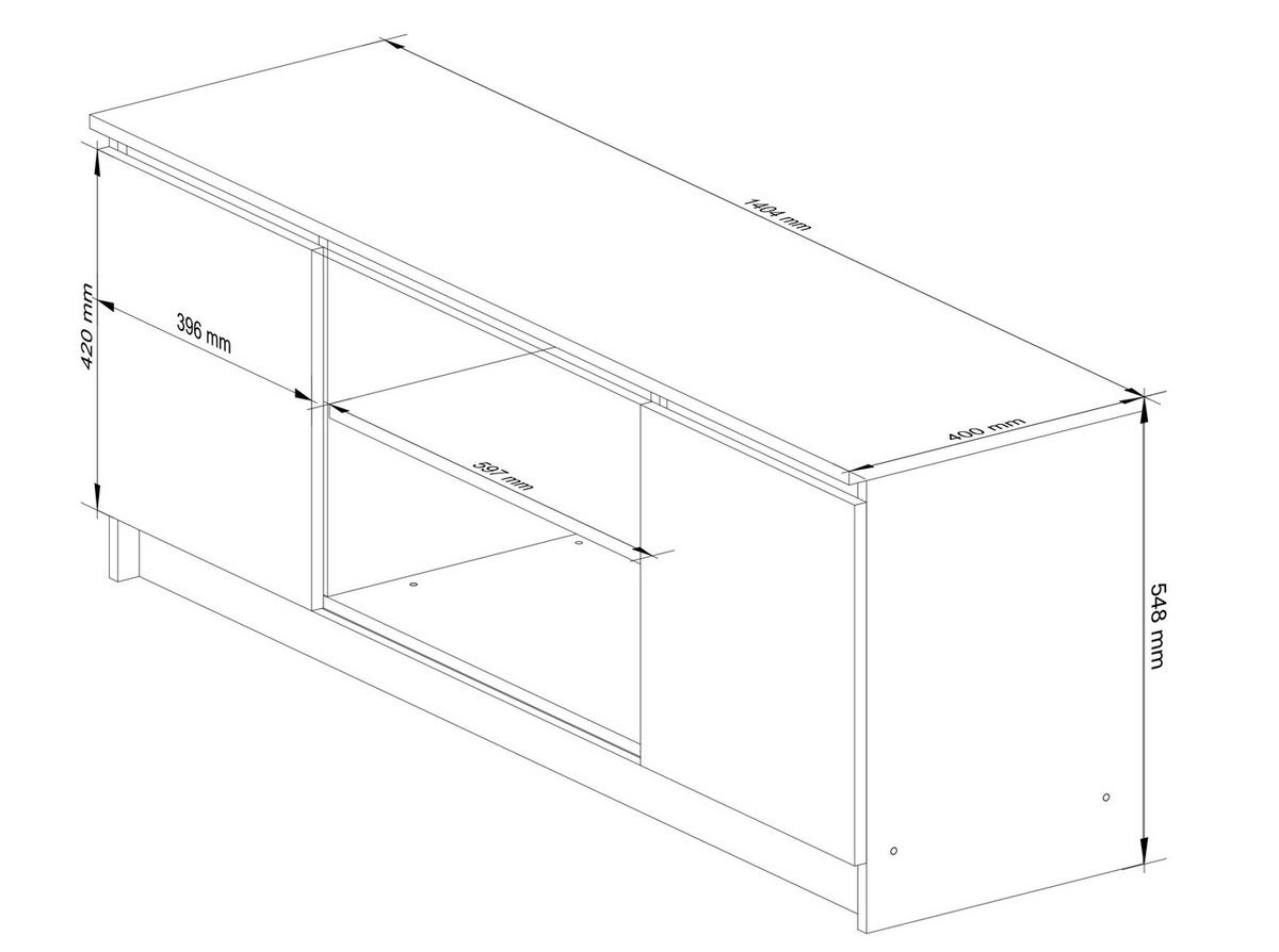 LOWBOARD Eiche Sonoma 55/140/40 - Sonoma Eiche, Holzwerkstoff (140/55/40cm) - RAUMHIRSCH FURNITURE