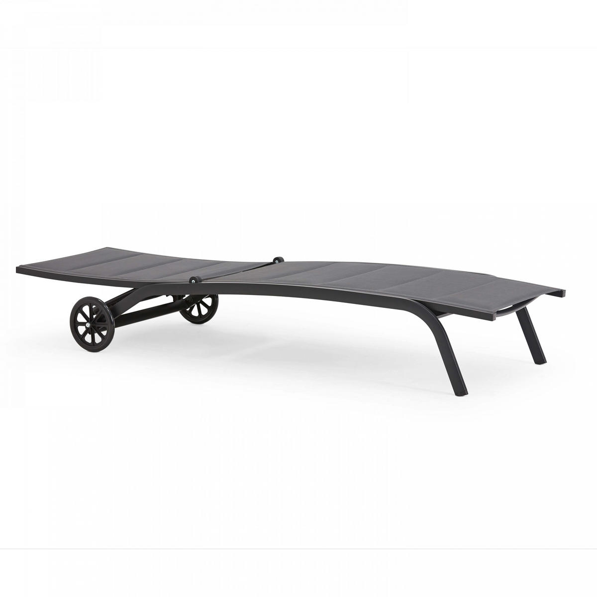 SONNENLIEGE 2-tlg., Schwarz - Schwarz, Metall (70/83/190cm) - Oviala