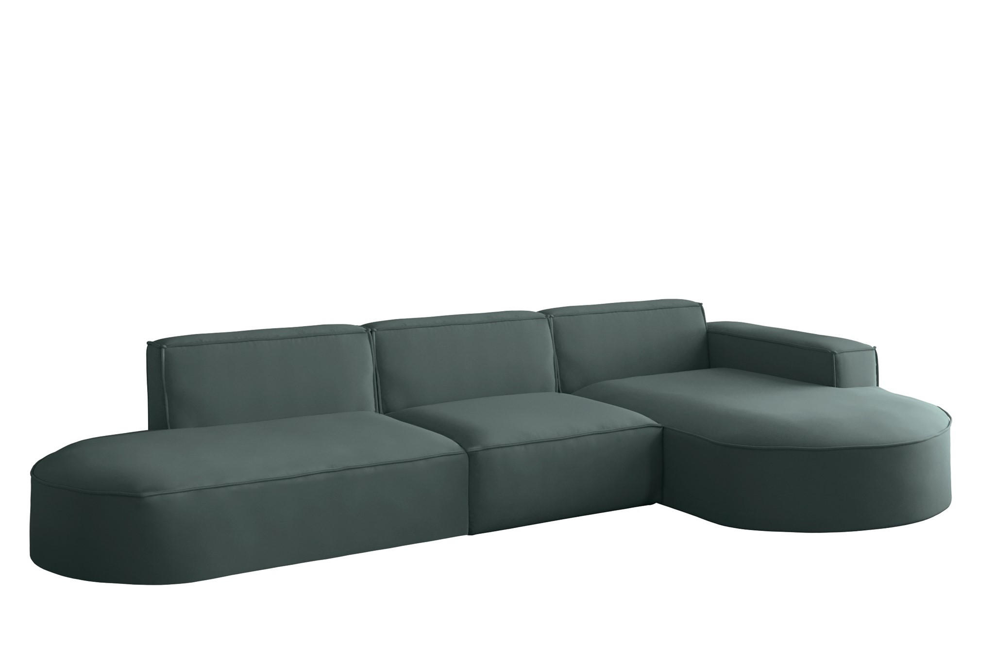 Fun Möbel Ecksofa Smaragdgrün 296x165 cm
