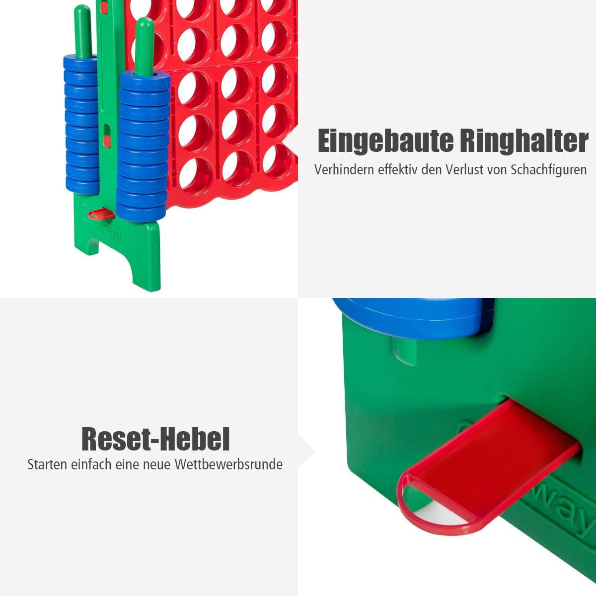 SPIELBRETTSÄTZE Vier-Gewinnt Multicolor - Multicolor, Kunststoff (42/120cm) - COSTWAY