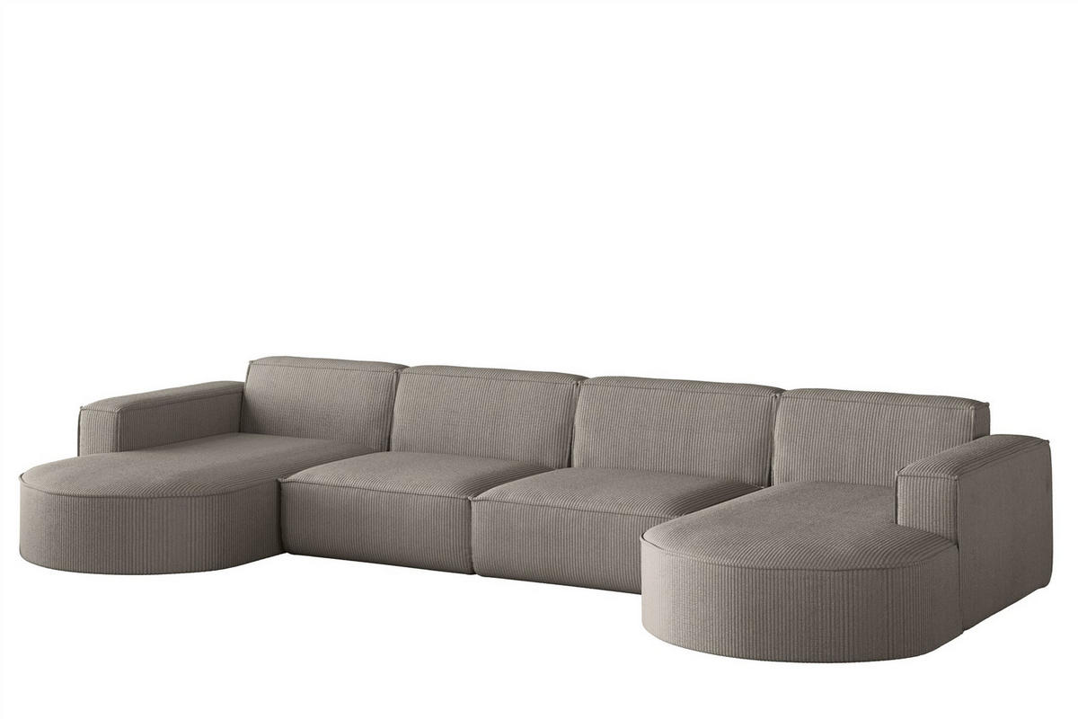 WOHNLANDSCHAFT Palma Xl Stoff Noel - Grau, Holzwerkstoff/Textil (282/78/165cm) - Fun Möbel