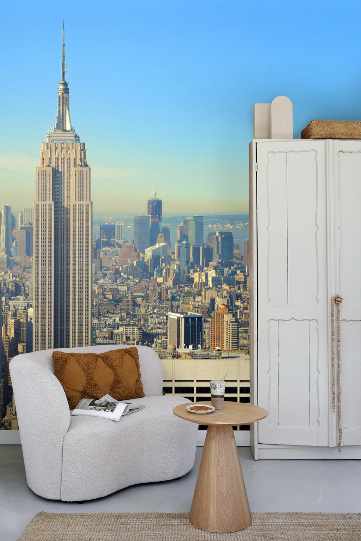 FOTOTAPETE Stadtblick 375 x 270 cm - Blau, Papier (375/270cm) - Sanders & Sanders