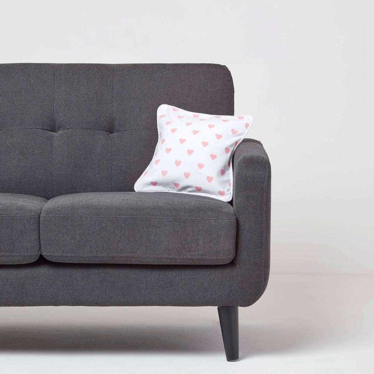 KISSENHÜLLE Herzen 30/30 cm, 100% Baumwolle - Rosa, Textil (30/30cm) - Homescapes