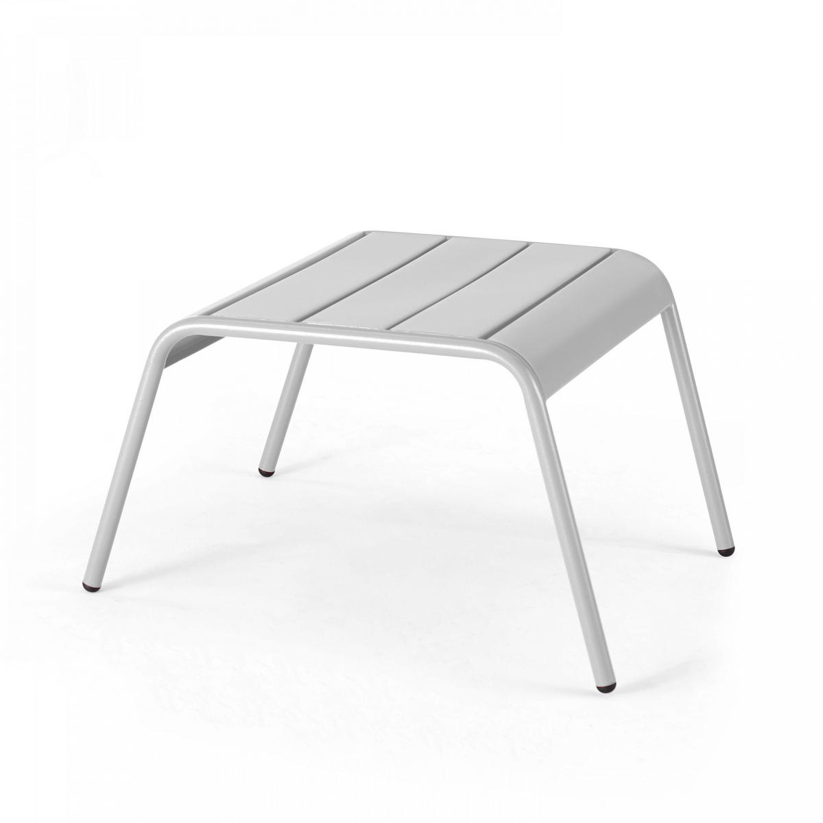 RELAXSESSEL MIT HOCKER 2-tlg., Weiß - Weiß, Metall (64/72/60cm) - Oviala
