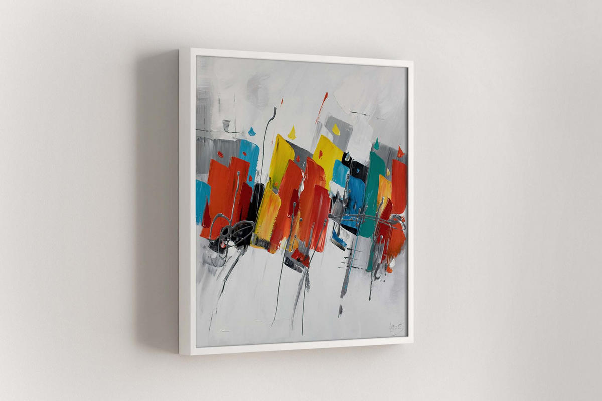 OLEJOMALBA 80/80 cm, Zvířata - bílá/různobarevná, dřevo/textil (80/80cm) - KUNSTLOFT
