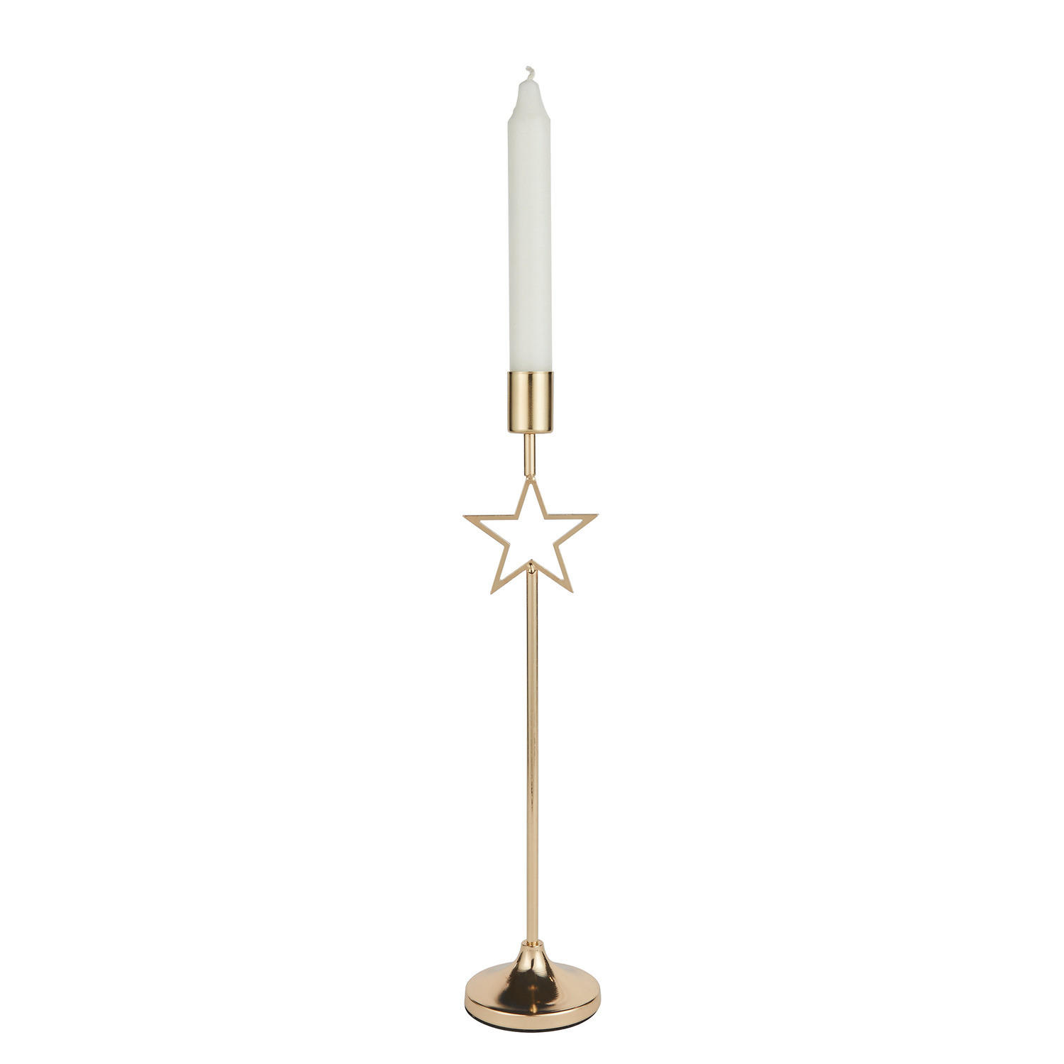 KERZENHALTER Starlet 33cm - Goldfarben, Metall (7/33/7cm) - Butlers