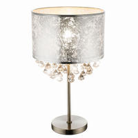 TISCHLEUCHTE AMY Silber Metall Stoff - Silberfarben, Metall (32/32/56cm) - Globo Lighting