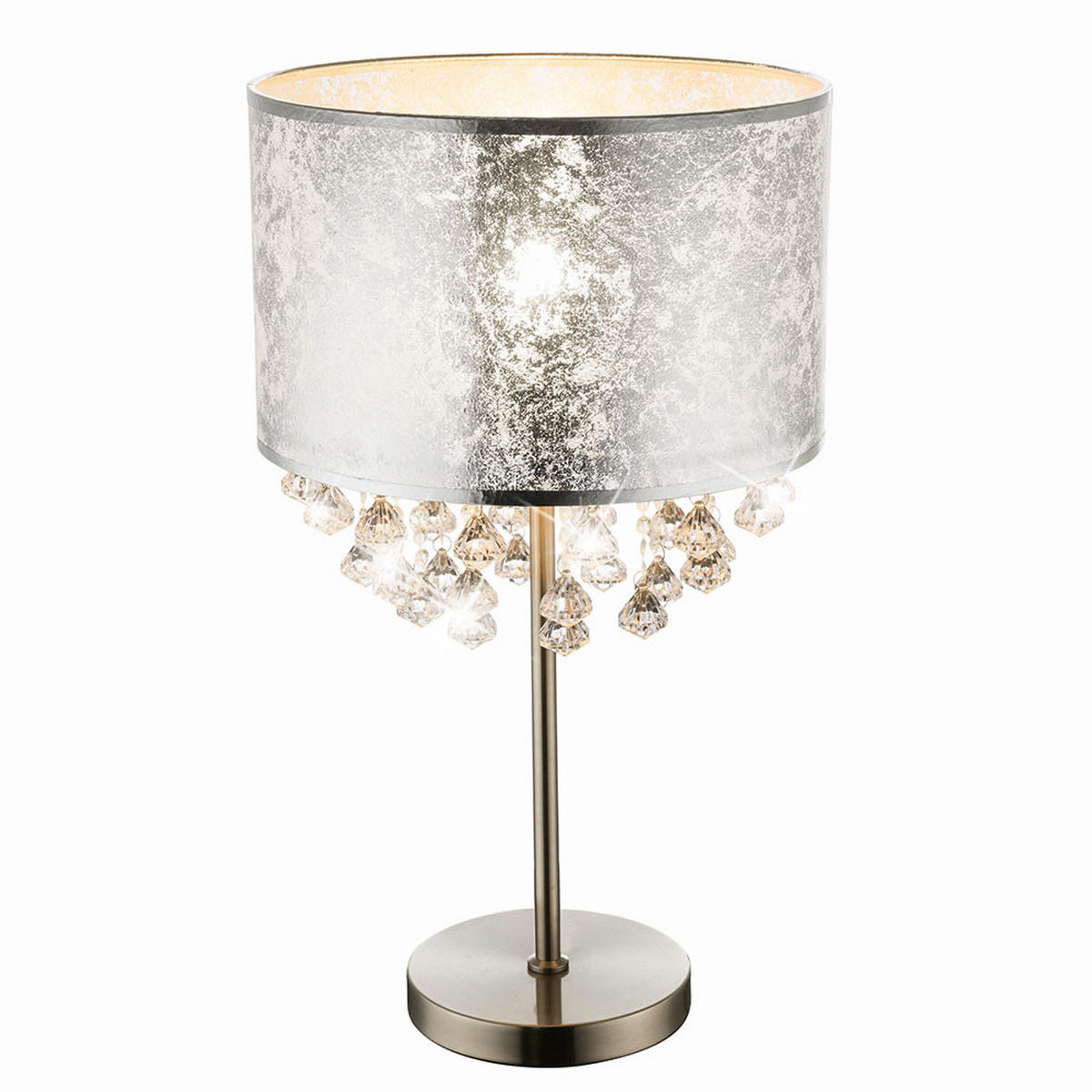 TISCHLEUCHTE AMY Silber Metall Stoff - Silberfarben, Metall (32/32/56cm) - Globo Lighting