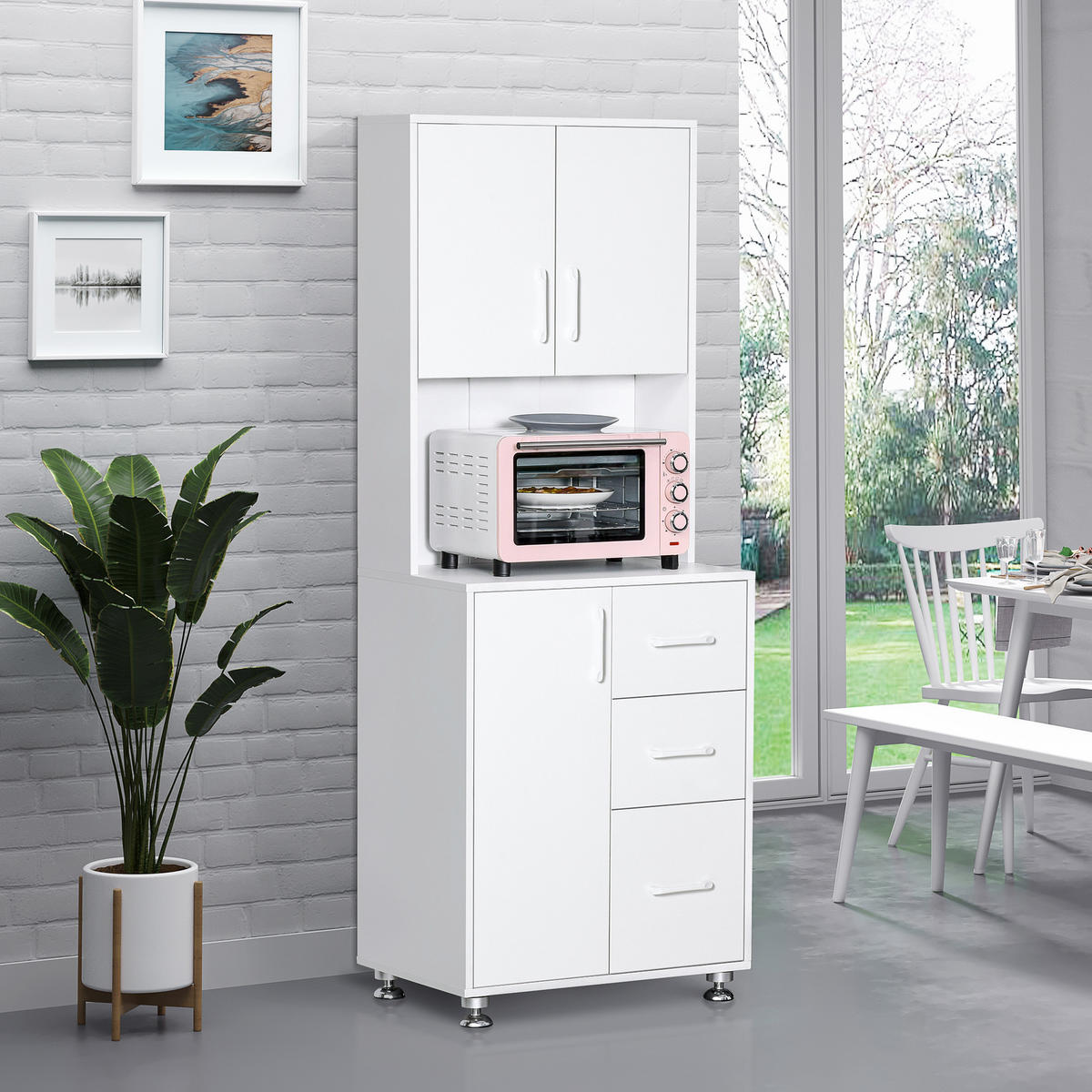 HIGHBOARD DE-11283 2 Türen Weiß - Weiß, Holzwerkstoff (40/160/60cm) - ComfortXL