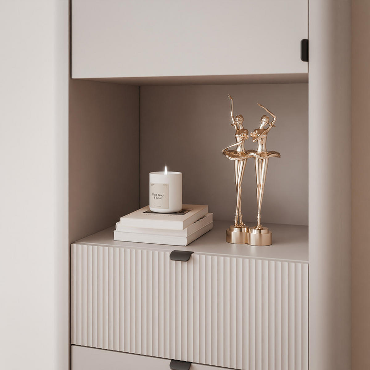 BÜCHERREGAL NAVANI 60/40/191 cm, Kaschmir / Grau - Goldfarben/Schwarz, Holzwerkstoff/Metall (60/191/40cm) - Idohome