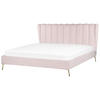 POLSTERBETT 180/200cm Rosa Miribel - Pink, Textil (180/200cm) - Beliani