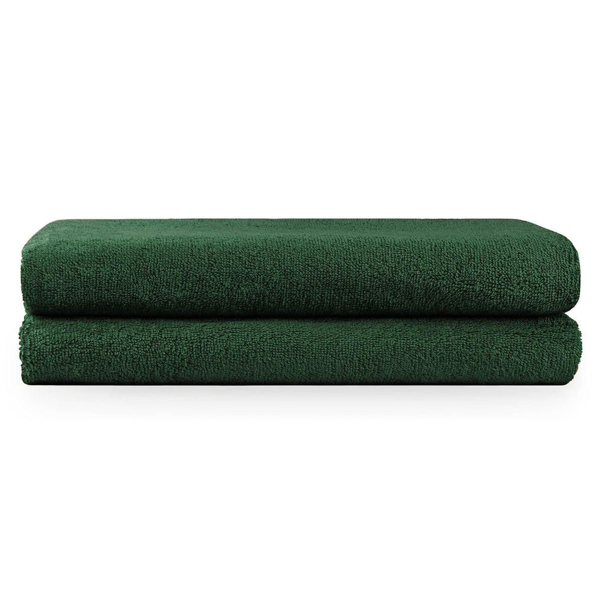 BADETUCH 2er-Set, 2x Badetuch 70/140 cm, Dunkelgrün - Dunkelgrün, Textil (70/140cm) - Blumtal